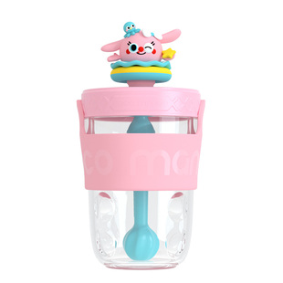 明星同款coco mango吸管水杯女网红可爱小学生儿童防摔背带夏季杯