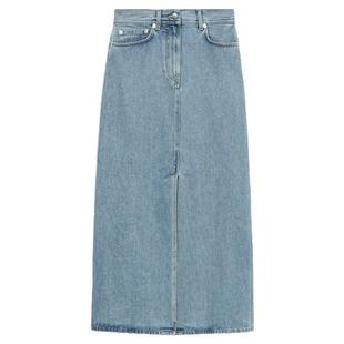 IT LouLou Studio女装中长牛仔半身裙新款青春时尚合身开叉直筒裙