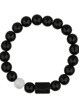 10mm【大珠】十二星座黑曜石手串