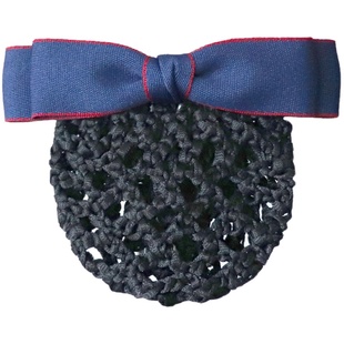 护士头花女职业发夹空姐银行工作蝴蝶结带网兜的一字发卡韩版优雅