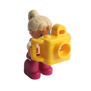 大颗粒积木散装配件儿童益智玩具卡通小人仔家庭人物角色职业人偶