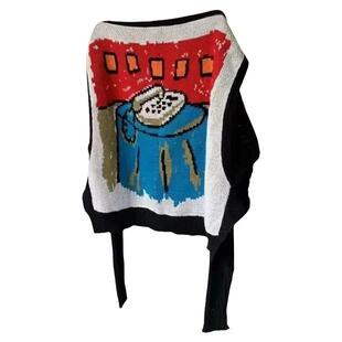 高级感2026春夏新款女时尚卡通拼色针织马甲显瘦百搭两穿披肩外皮