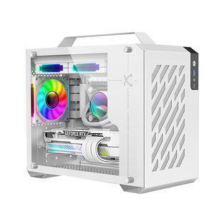 动力火车未知玩家X200机箱M-ATX台式电脑主机手提卧式侧透240水冷