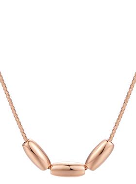 周六福S925银小米粒链坠项链有米有爱送女友节日礼物