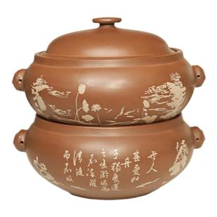 滇匠旗舰店汽锅一体锅汽锅蒸锅云南建水紫陶电家用气锅多层鸡蒸砂