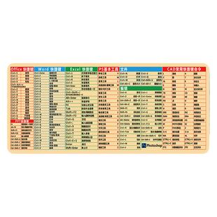 超大鼠标垫快捷键办公设计软件Office/Cad/Ps/PPT/Word/Excel桌垫