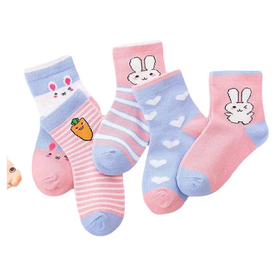 儿童袜子秋冬季纯棉女童中筒袜夏天男童小孩宝宝中大童卡通