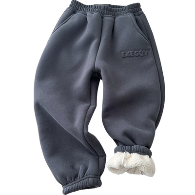 男童羊羔绒棉裤加厚保暖运动卫裤