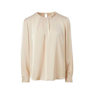 【缎面】PRICH设计感圆领不易皱通勤衬衫春秋新款长袖上衣女