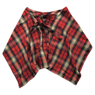 红色不规则格子屁帘腰带女装饰配裙子腰环布腰带叠穿神器下摆潮男