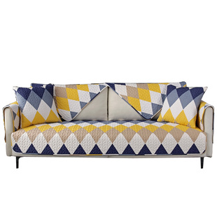 纯棉沙发垫全棉布艺四季通用防滑坐垫北欧简约特价清仓可爱靠背巾