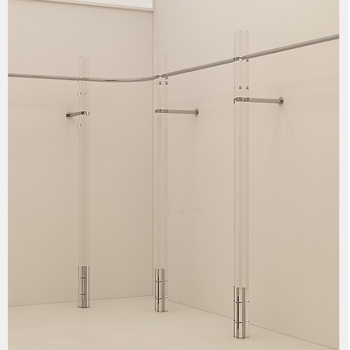 服装店亚克力上墙陈列架展示架不锈钢落地式货架男女装店挂衣服架