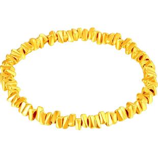 梦金园碎碎金黄金手链闪耀碎金子足金手串DIY盘缠手绳蹦迪珠礼物