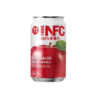 NFC100%苹果汁饮料整箱0添加清凉果汁果味310ml*8罐饮品先生原汁