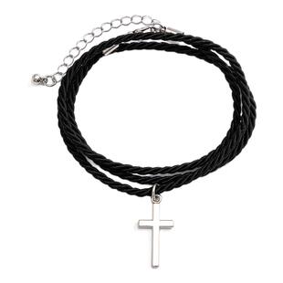 多层编织十字架手链男欧美时尚男士个性手镯手串手绳手饰男款饰品