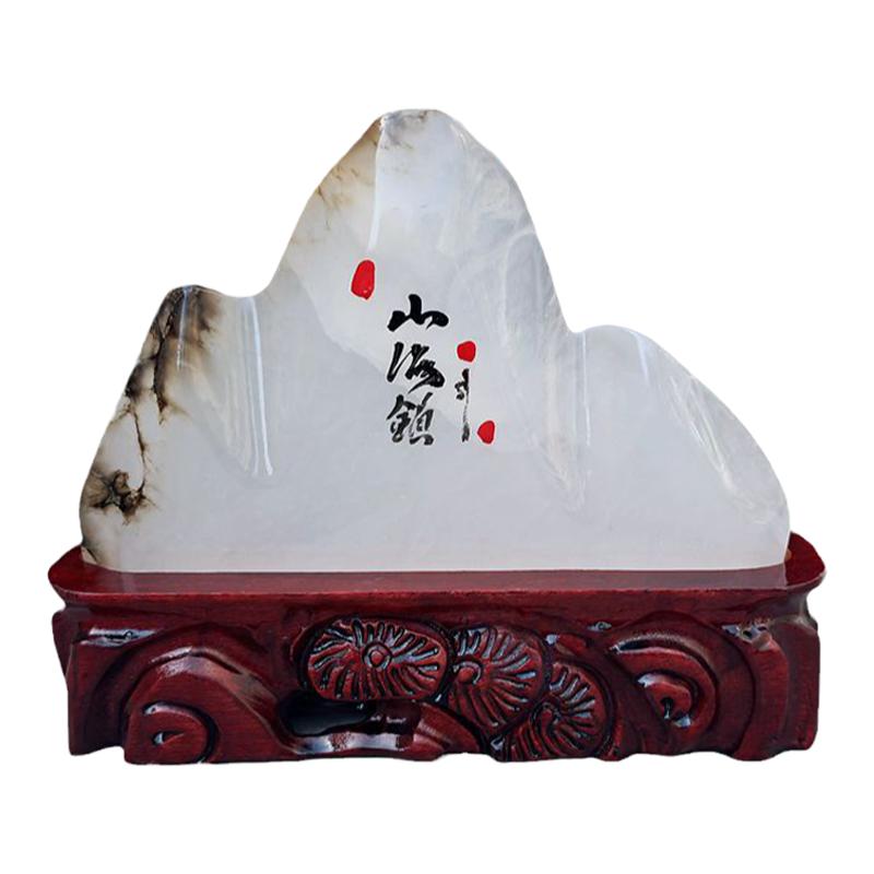 山海镇雪花玉石家居客厅平安装饰