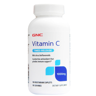 保税美国GNC天然玫瑰果维生素C缓释片1000mg90粒VC男女维他命正品