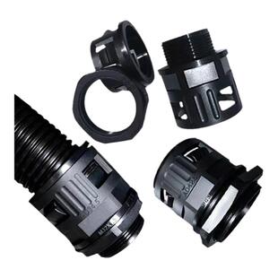 高档PA尼龙塑料波纹管直插式快速接头加厚阻燃PG/M锁母外螺纹连接