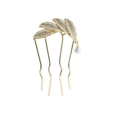 简语发簪合金轻奢珍珠发饰正品
