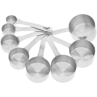 304不锈钢量勺15/50/60/80/100/160/180/240ml烘焙可加热平底量杯