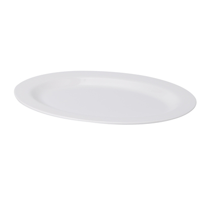 100个装 仿瓷密胺盘子白色椭圆碟子商用餐厅饭店酒店专用菜盘餐具