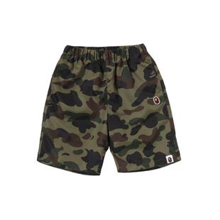BAPE童装25年秋冬猿人刺绣标迷彩休闲沙滩短裤003533P