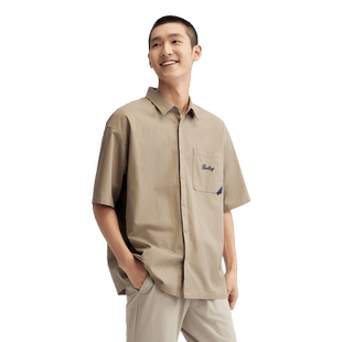 森马短袖衬衫男夏季新时尚刺绣上衣宽松山系工装风潮