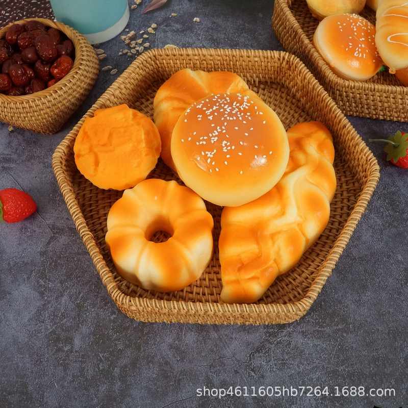 越南藤编编织水果篮六边形零食物茶点家用收纳果盘篮置桌面