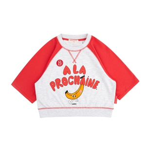 BEBEDEPINO贝贝品诺春夏男女宝拼接印花休闲卡通七分袖T恤潮短袖