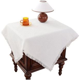 唯米5201简约现代棉线编织吸水防滑防尘罩布遮盖巾北欧床头柜盖布