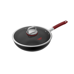 康巴赫纯钛锅无涂层炒锅不粘锅家用炒菜锅子平底燃气灶电磁炉专用