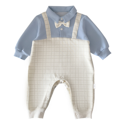 婴儿衣服春装宝宝周岁礼服百天满月连体衣小月龄外出服幼儿爬爬服