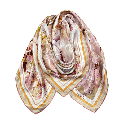 云溪花事国风双面缎真丝大方巾