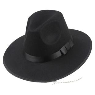 上海滩许文强杰克逊大沿礼帽男女士舞台英伦帽子爵士羊毛毡帽老人