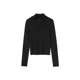 indicia标记2025冬季新款不规则翻领设计感舒适百搭毛衫L2D5MS292