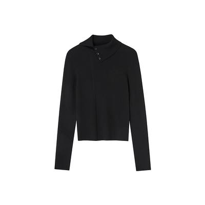 indicia标记2025冬季新款不规则翻领设计感舒适百搭毛衫L2D5MS292