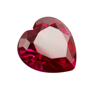 心形8#红刚玉合成培育红宝石裸石 人造Ruby钻原石戒面戒指主石钻