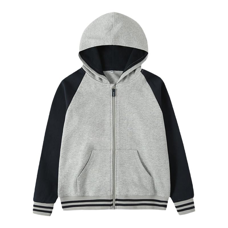 英伦学院风男女童春秋藏青色中小学生插袋连帽运动服校服