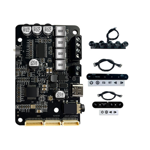 蓝牙5.3dsp功放板2.0立体声EQ AI调节分频hifi音质支持调音40wx2