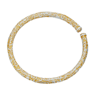 顺庆银楼S9999纯银手镯女古法描金唐草开口镯子生日纪念礼物好运