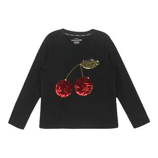 大耳象女童水果刺绣T恤＆樱桃珠片T恤春季新款儿童上衣