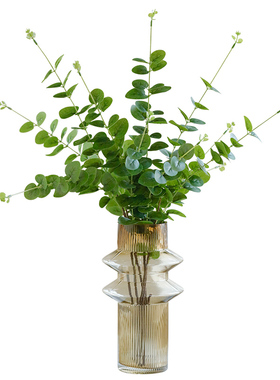 仿真尤加利金钱叶假花绿植摆件