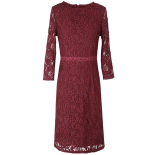 中年女士喜婆婆婚宴高贵婚礼妈妈装岳母喜庆礼服蕾丝开叉连衣裙秋