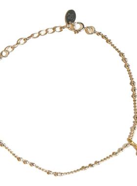 通体925银撞色小星星细隔珠项链