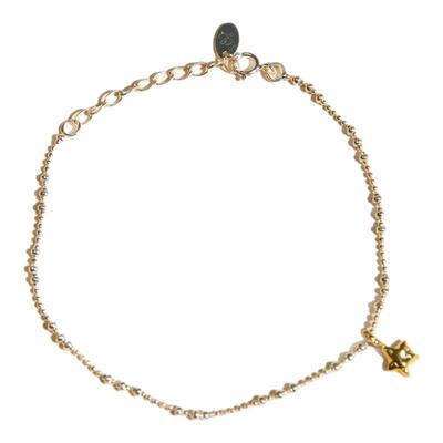 通体925银撞色小星星细隔珠项链