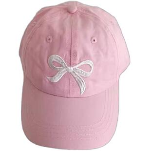 儿童春夏季鸭舌帽透气速干空顶帽女宝宝可扎马尾帽大檐遮阳帽