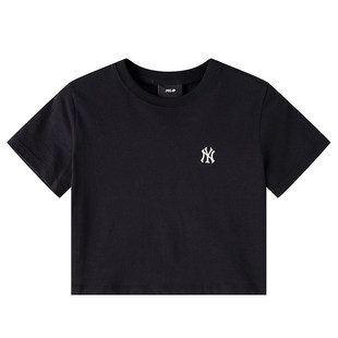 26新款MLB短袖女子NY复古刺绣圆领短款修身休闲运动T恤3FTSB1263