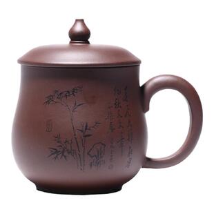 宜兴紫砂杯纯手工正品大容量带盖水杯家用茶具保温杯子男女士款