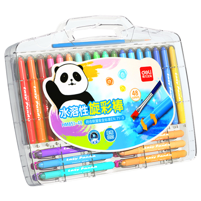 得力蜡笔大容量可水洗不脏手无毒