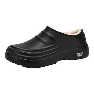 棉拖鞋男款冬季加绒保暖居家室内棉鞋外穿防水防滑包跟拖鞋大码48